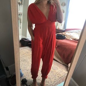 Red Free People Jumpsuit